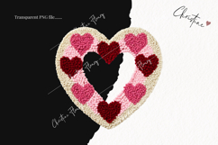 Faux Latch Hook Valentine Hearts| Valentine's Day PNG Product Image 2