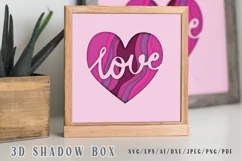 Love heart 3D Shadow Box- Valentine's day Cutting Files- SVG Product Image 1