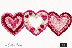 Faux Latch Hook Valentine Hearts| Valentine's Day PNG Product Image 1