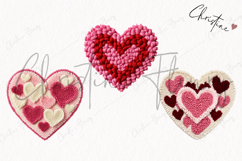 Faux Latch Hook Valentine Hearts| Valentine's Day PNG Product Image 3