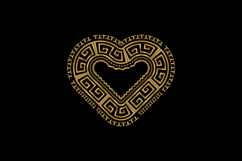 Heart abstract art decorative ornament luxury golden graphic Product Image 1