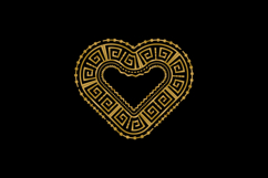 Heart abstract art decorative ornament luxury golden vector Product Image 1