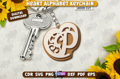 Heart Alphabet Keychains Laser Cut Bundle, Heart Ornament Product Image 18