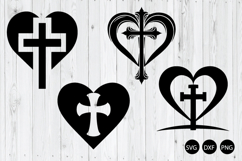 Heart And Cross SVG, Heart Cross SVG, Christian Cross SVG Product Image 1