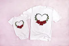 Heart and Roses Wreath Flower Graphic Clipart PNG Product Image 3