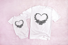 Heart and Roses Wreath Flower Graphic Clipart PNG Product Image 3
