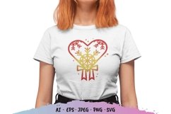 Heart and Snowflake with Christmas Vibe Gradient Color Product Image 1