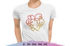 Heart and Snowflake with Christmas Vibe Gradient Color Product Image 1