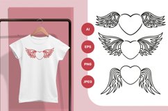 Winged Hearts Design Set for Shirt and Tote Bag Sublimation Product Image 1