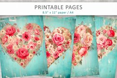 Vintage heart junk journal, shabby chic journal Product Image 1