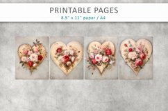 Vintage heart junk journal pages, printable paper Product Image 2