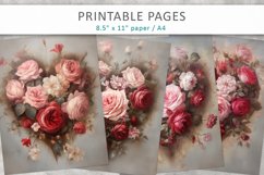 Vintage heart junk journal pages, Valentine’s heart Product Image 1