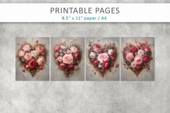 Vintage heart junk journal pages, Valentine’s heart Product Image 2