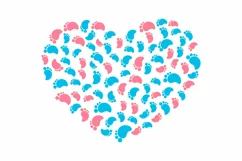 Heart with Baby Feet, Baby SVG, Baby Footprints Product Image 2