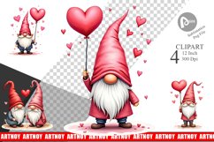 Heart Balloon Gnome Clipart Product Image 1