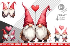 Heart Balloon Gnome Clipart Product Image 1