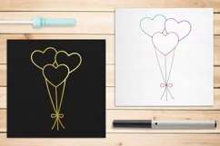 Heart Balloons SVG File TRIO Including Sketch & Rhinestone Product Image 2
