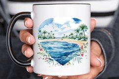 Heart Beach Watercolor Sublimation PNG Clipart Product Image 2