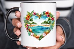 Heart Beach Watercolor Sublimation PNG Clipart Product Image 2