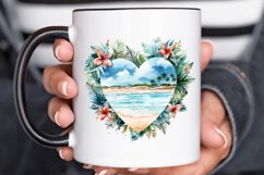 Heart Beach Watercolor Sublimation PNG Clipart Product Image 2