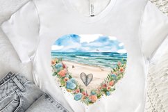 Heart Beach Watercolor Sublimation PNG Clipart Product Image 3