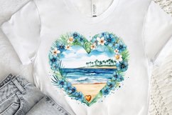Heart Beach Watercolor Sublimation PNG Clipart Product Image 3