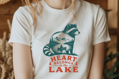 Heart Belongs to the Lake SVG, Funny Raccoon Double Exposure Product Image 2