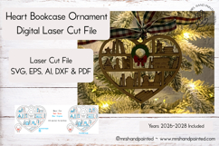 Heart Bookcase Ornament- Laser Cut File Product Image 1