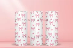 heart bows skinny tumbler sublimation wrap with high resolution and transparant background are for 20oz and 30oz skinny tumbler