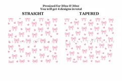 heart bows skinny tumbler sublimation wrap with high resolution and transparant background are for 20oz and 30oz skinny tumbler