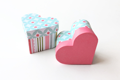 Valentine's Day Heart Gift Box with Lid SVG