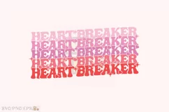 Retro Valentine Heart Breaker SVG Design T-shirt Design Product Image 1