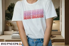 Retro Valentine Heart Breaker SVG Design T-shirt Design Product Image 3