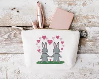 Cute Bunnies embroidery design, cute bunnies in love design Product Image 3