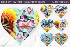 Sunflower And Butterflies Wind Spinner | Heart Wind Spinner Product Image 1