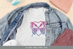 Heart Butterfly with Gradient Color SVG Product Image 1