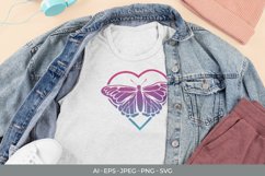 Heart Butterfly with Gradient Color SVG Product Image 1