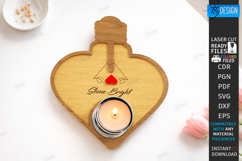 Heart Tea Light Candle Holder Laser Cut | Valentines Day SVG Product Image 1
