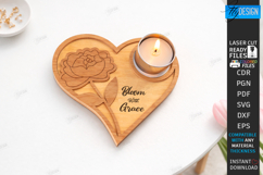 Heart Tea Light Candle Holder Laser Cut | Valentines Day SVG Product Image 1