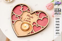 Heart Shaped Candle Holder Laser Cut|Valentine's Candlestick Product Image 1