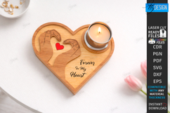 Heart Tea Light Candle Holder Laser Cut | Valentines Day SVG Product Image 1