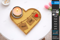Heart Tea Light Candle Holder Laser Cut | Valentines Day SVG Product Image 1