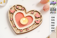 Heart Shaped Candle Holders Laser Cut Bundle|Valentine SVG Product Image 3