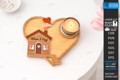 Heart Tea Light Candle Holder Laser Cut | Valentines Day SVG Product Image 1