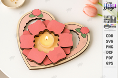 Heart Shaped Candle Holder Laser Cut|Valentine's Candlestick Product Image 1