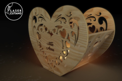 Heart Candle Holders - Set of 5 - Valentine’s Day Laser Cut Product Image 3