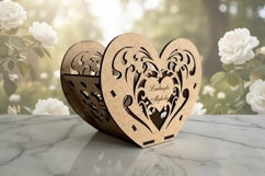 Heart Candle Holder - Valentine’s Day Laser Cut Design Product Image 1