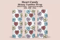 heart candy valentine skinny tumbler sublimation wrap with high resolution and transparant background are for 20oz and 30oz skinny tumbler