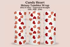 heart candy valentine skinny tumbler sublimation wrap with high resolution and transparant background are for 20oz and 30oz skinny tumbler