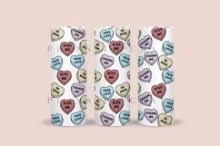heart candy valentine skinny tumbler sublimation wrap with high resolution and transparant background are for 20oz and 30oz skinny tumbler